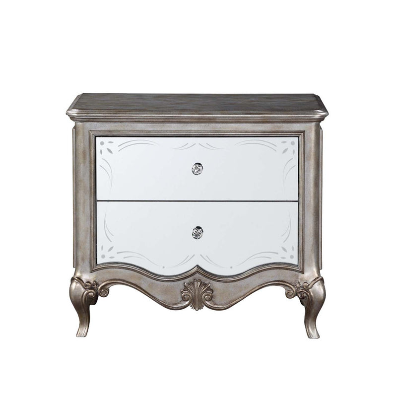 Esteban Nightstand, Antique Champagne Finish Acme