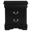 Louis Philippe Nightstand, Black Finish Acme