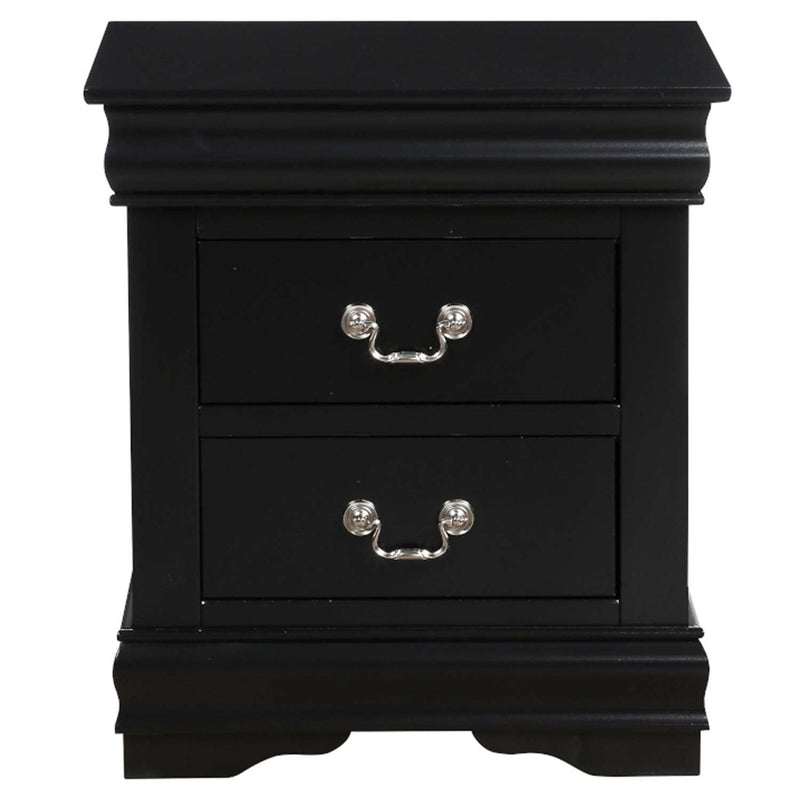 Louis Philippe Nightstand, Black Finish Acme