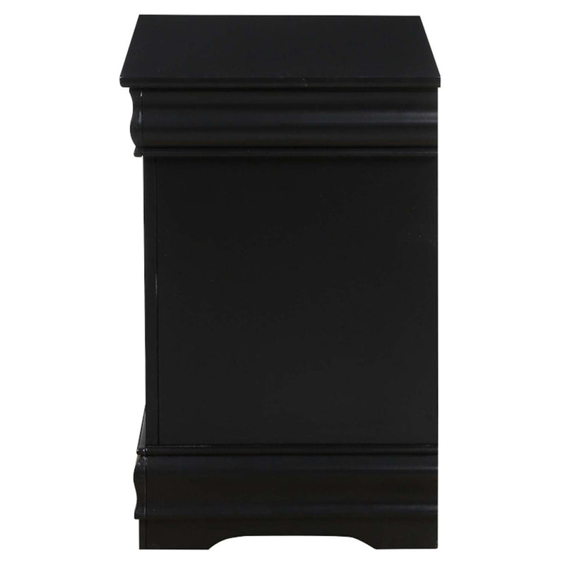 Louis Philippe Nightstand, Black Finish Acme