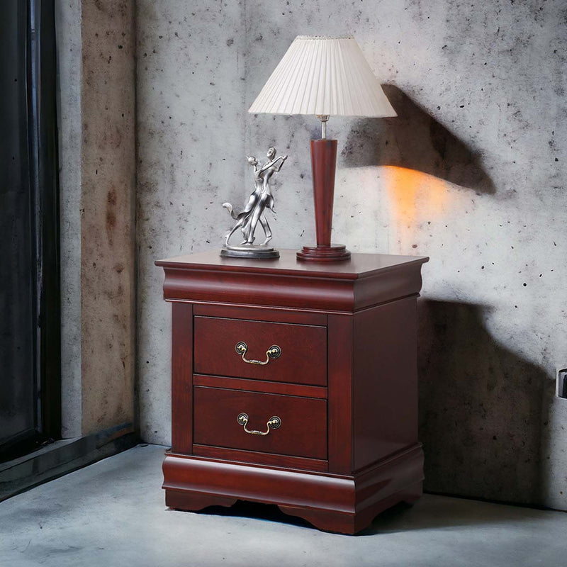 Louis Philippe Nightstand, Cherry Finish Acme