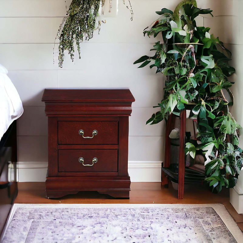 Louis Philippe Nightstand, Cherry Finish Acme