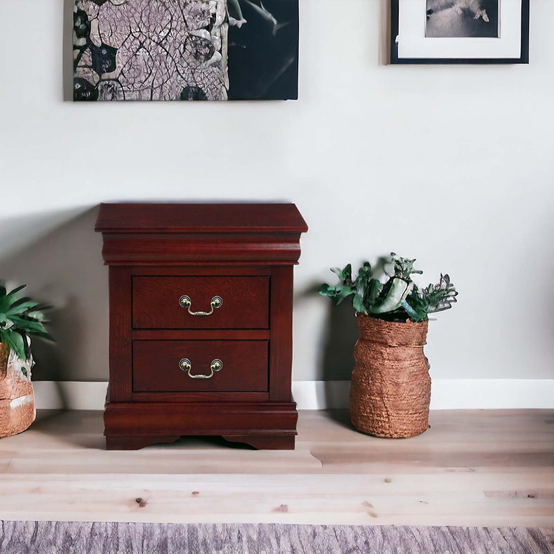 Louis Philippe Nightstand, Cherry Finish Acme