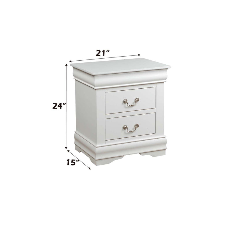 Louis Philippe Nightstand, White Finish Acme