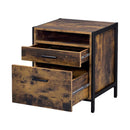Juvanth Nightstand, Rustic Oak & Black Finish Acme