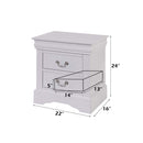 Louis Philippe III Nightstand, White Finish Acme