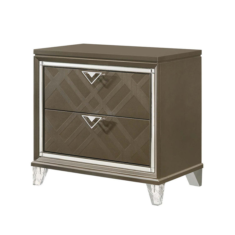 Skylar Nightstand, Dark Champagne Finish Acme