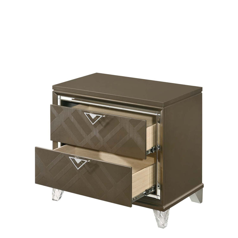 Skylar Nightstand, Dark Champagne Finish Acme