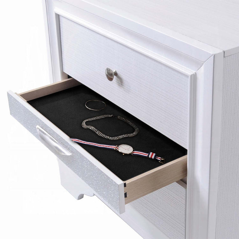 Naima Nightstand, White Finish Acme