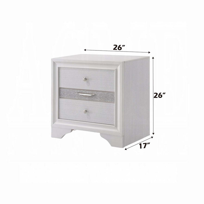 Naima Nightstand, White Finish Acme