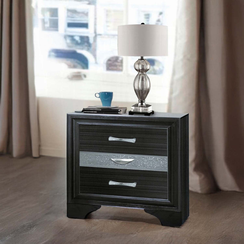 Naima Nightstand, Black Finish Acme