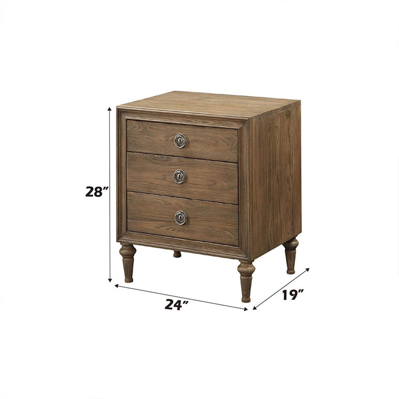 Inverness Nightstand, Reclaimed Oak Finish Acme