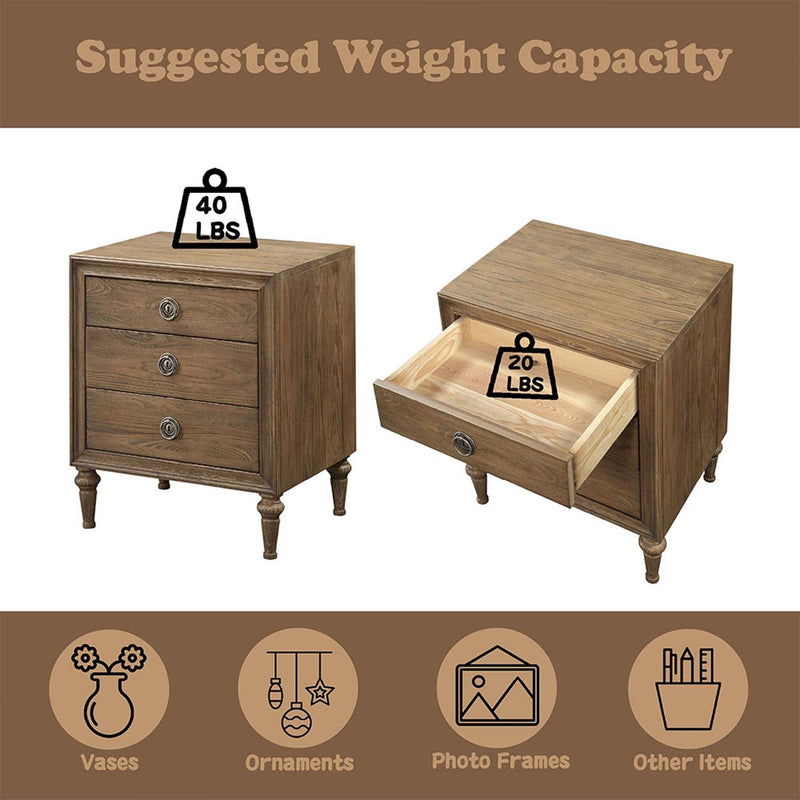 Inverness Nightstand, Reclaimed Oak Finish Acme