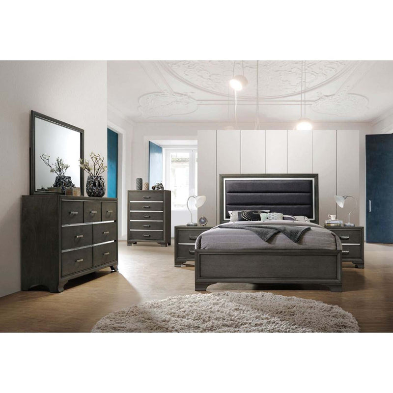 Carine II Nightstand, Gray Finish Acme
