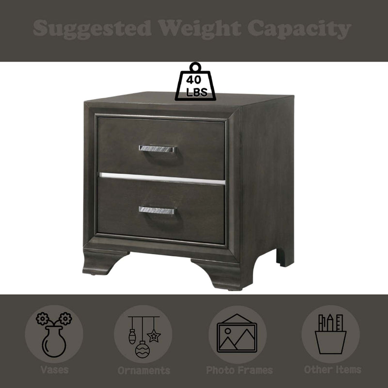 Carine II Nightstand, Gray Finish Acme