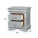 Louis Philippe III Nightstand, Platinum Finish Acme