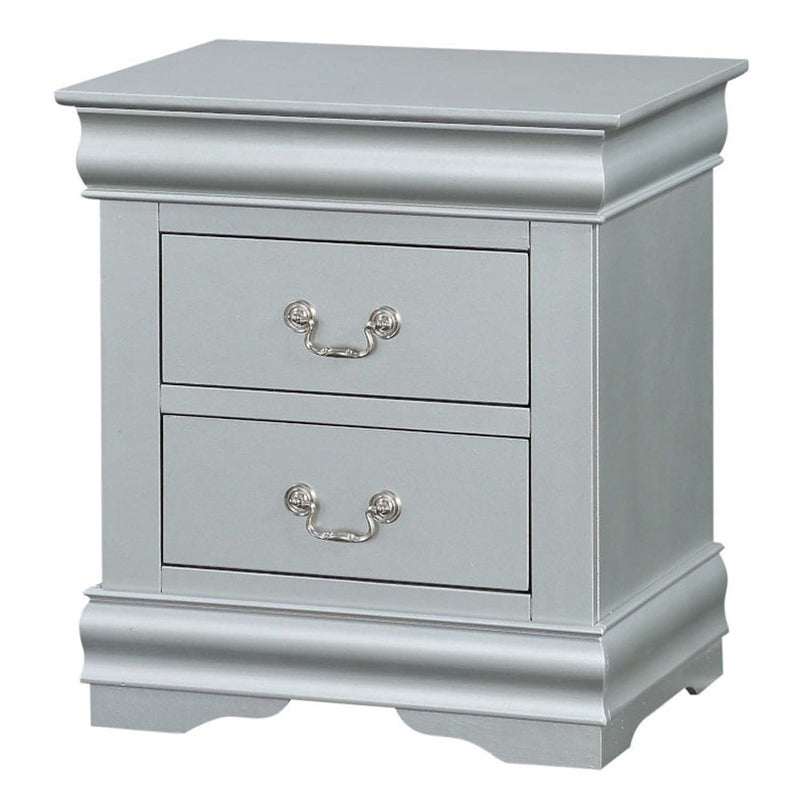 Louis Philippe III Nightstand, Platinum Finish Acme