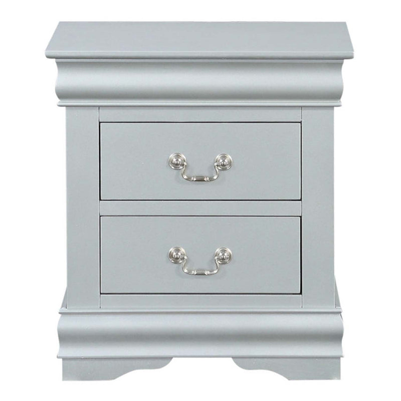 Louis Philippe III Nightstand, Platinum Finish Acme