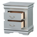 Louis Philippe III Nightstand, Platinum Finish Acme