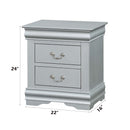 Louis Philippe III Nightstand, Platinum Finish Acme
