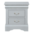 Louis Philippe Nightstand, Platinum Finish Acme