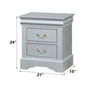 Louis Philippe Nightstand, Platinum Finish Acme