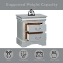 Louis Philippe Nightstand, Platinum Finish Acme