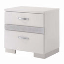Naima II Nightstand, White High Gloss Finish Acme