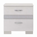 Naima II Nightstand, White High Gloss Finish Acme