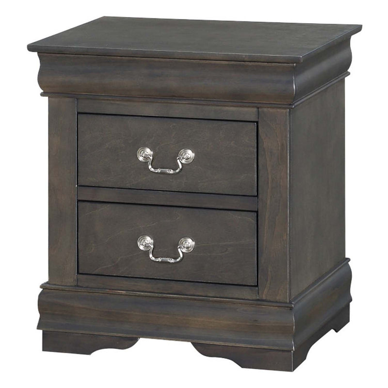Louis Philippe Nightstand, Dark Gray Finish Acme