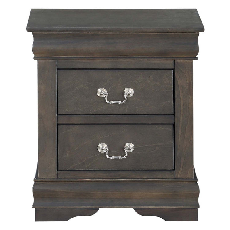 Louis Philippe Nightstand, Dark Gray Finish Acme