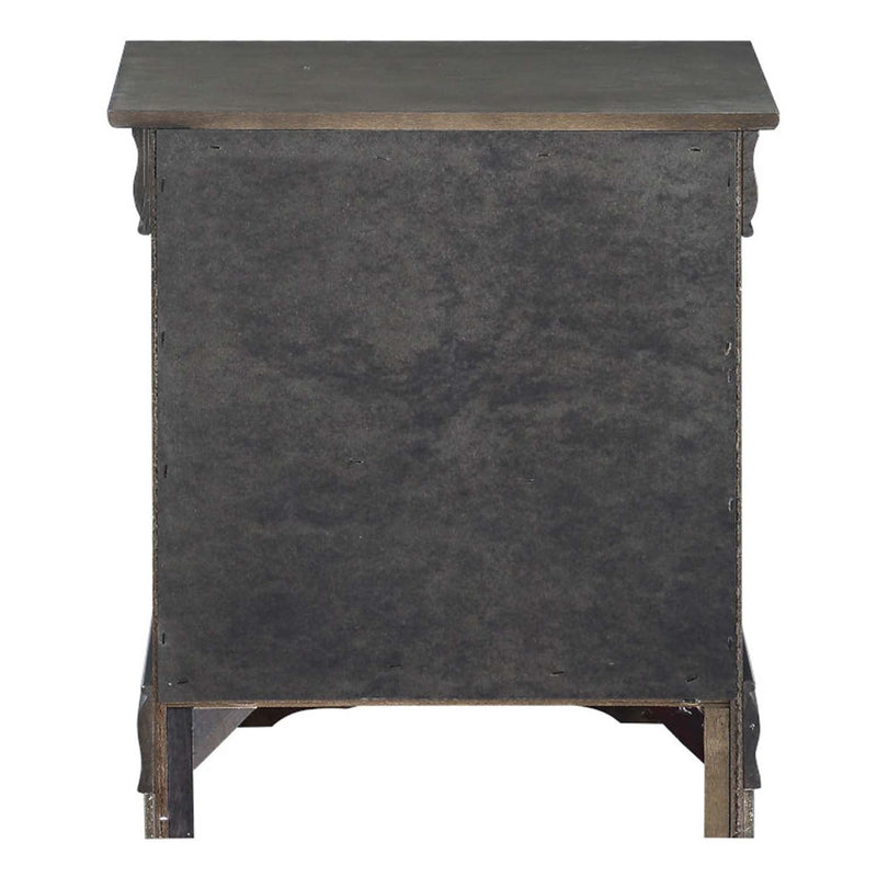 Louis Philippe Nightstand, Dark Gray Finish Acme