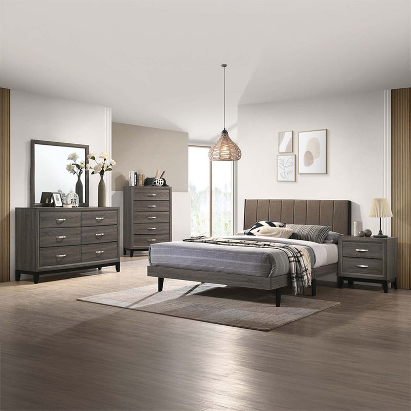 Valdemar Nightstand, Weathered Gray Finish Acme