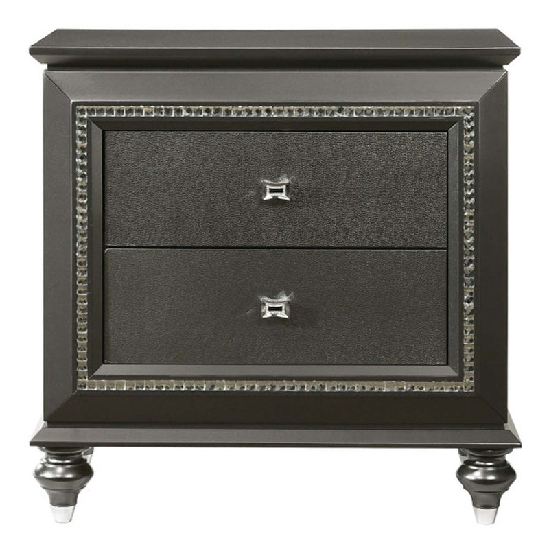 Kaitlyn Nightstand, Metallic Gray Finish Acme