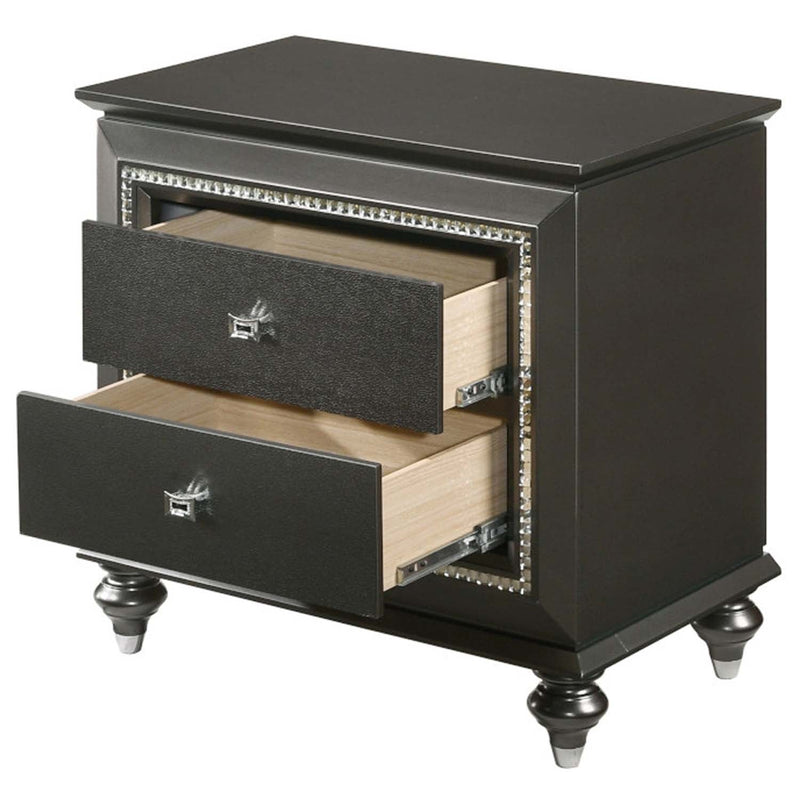 Kaitlyn Nightstand, Metallic Gray Finish Acme