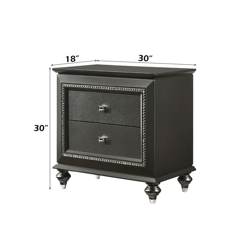 Kaitlyn Nightstand, Metallic Gray Finish Acme