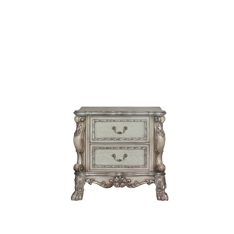 Dresden Nightstand, Vintage Bone White Finish Acme