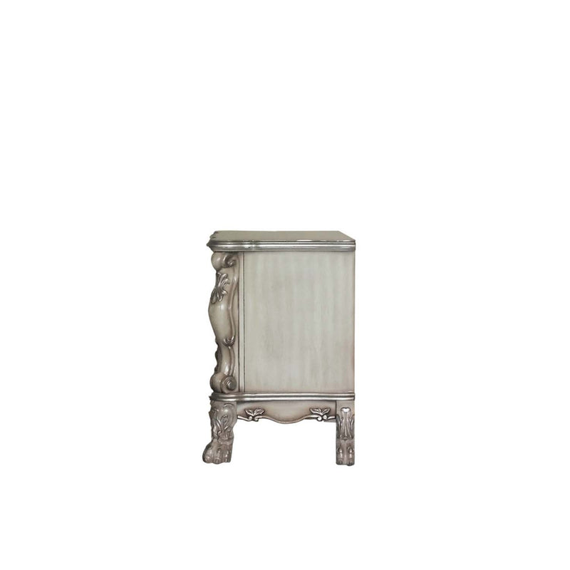 Dresden Nightstand, Vintage Bone White Finish Acme