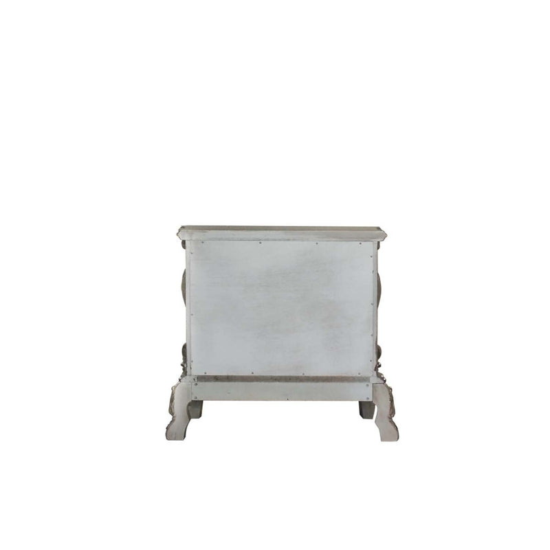 Dresden Nightstand, Vintage Bone White Finish Acme