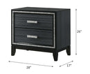 Haiden Nightstand, Weathered Black Finish Acme