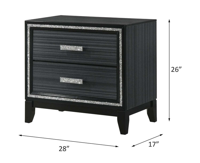 Haiden Nightstand, Weathered Black Finish Acme