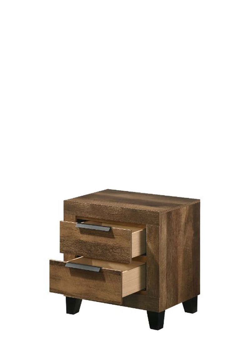 Morales Nightstand, Rustic Oak Finish Acme
