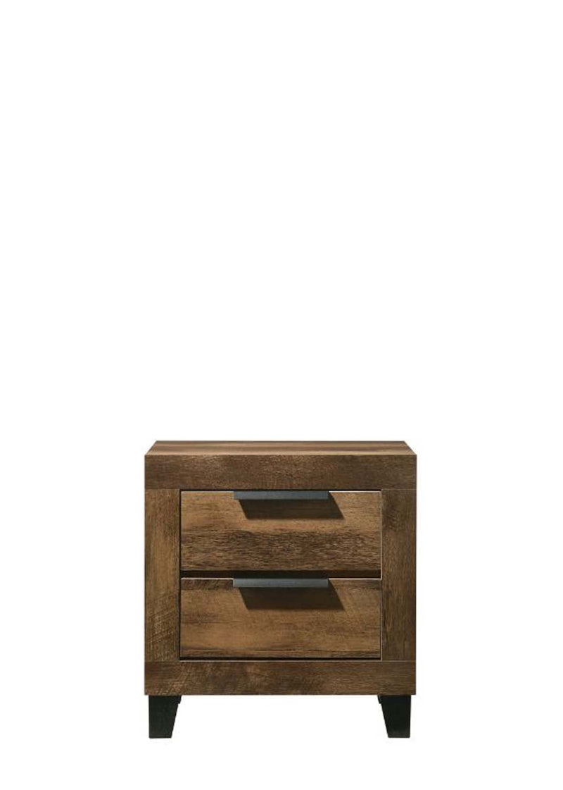Morales Nightstand, Rustic Oak Finish Acme