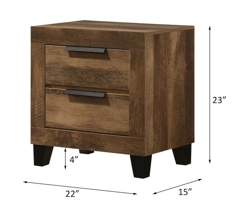Morales Nightstand, Rustic Oak Finish Acme