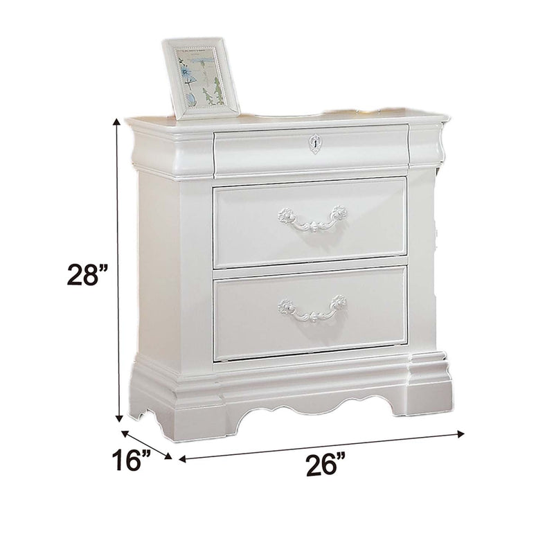 Estrella Nightstand, White Finish Acme