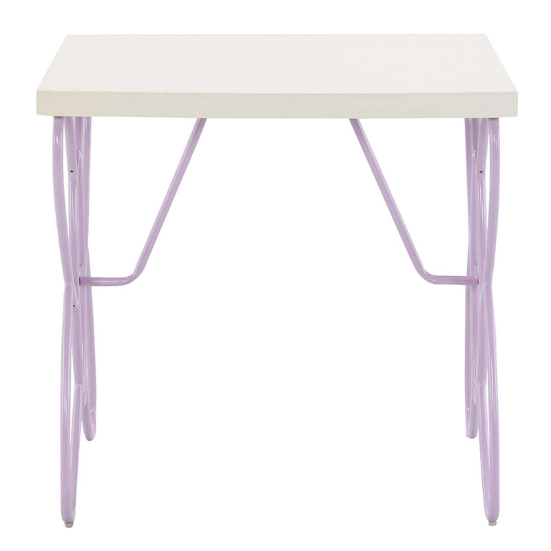 Priya Ii Nightstand, White & Light Faux Leather rple Finish Acme