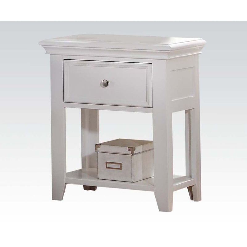 Lacey Nightstand w/1 Drawer, White Finish Acme