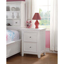 Lacey Nightstand w/2 Drawers, White Finish Acme