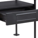 Nicipolis Nightstand, Glass & Sandy Gray Finish Acme