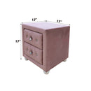 Reggie Nightstand, Pink Fabric Acme